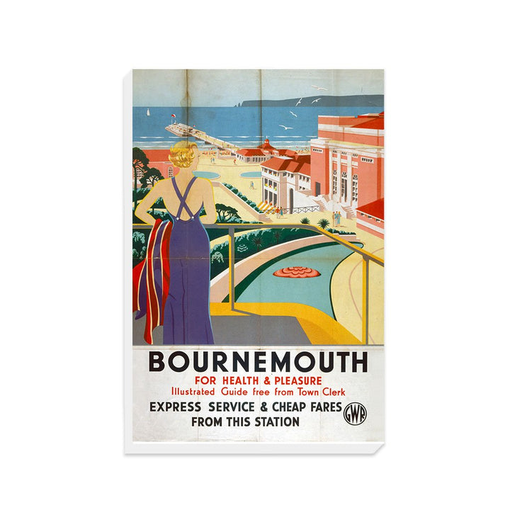 Bournemouth, For Health and Pleasure - Canvas