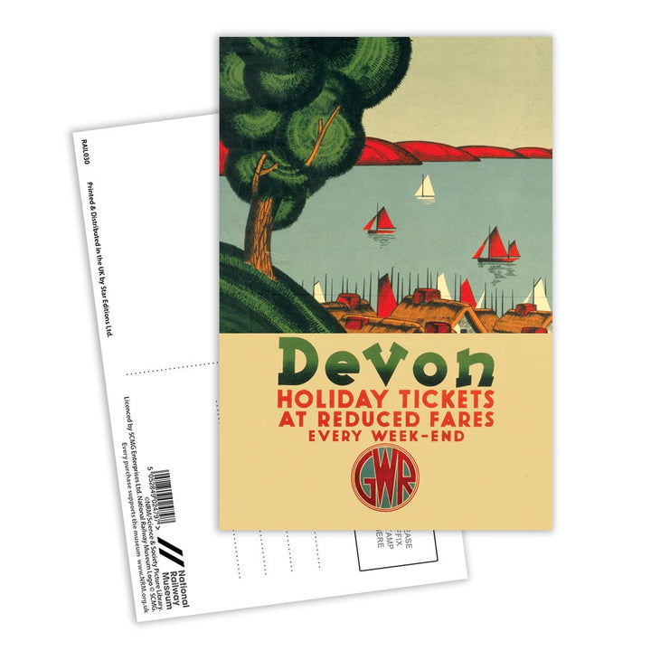 Devon Holiday Tickets at Reduced Fares Postcard Pack of 8