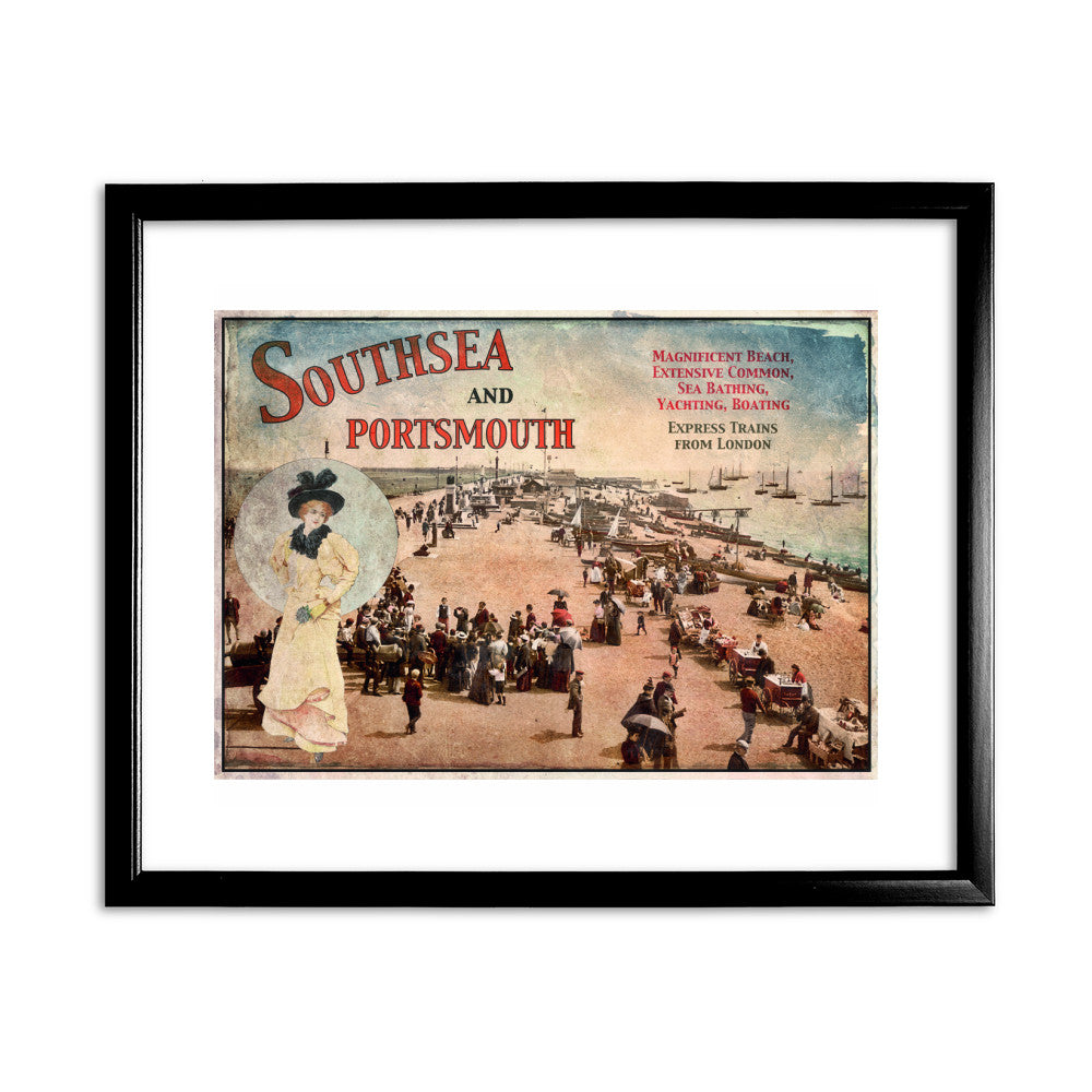 Southsea and Portsmouth 11x14 Framed Print (Black)