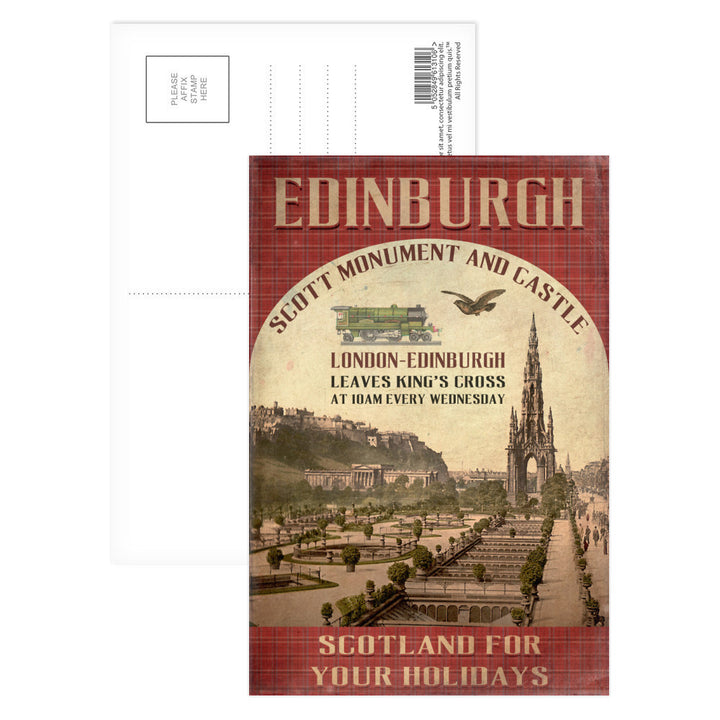 The Scott Monument and Castle, Edinburgh, Scotland Postcard Pack