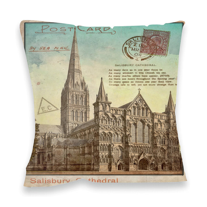 Sailsbury Cathedral, Wiltshire Fibre Filled Cushion