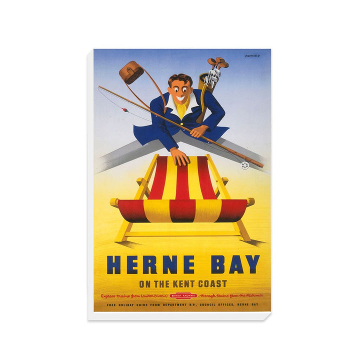 Herne Bay Man with Deckchair - Canvas