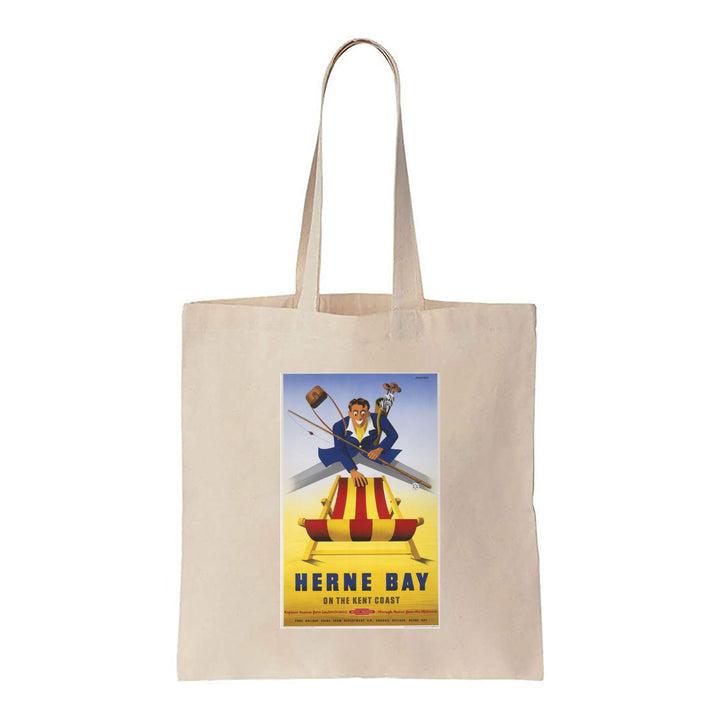 Herne Bay Man with Deckchair - Canvas Tote Bag