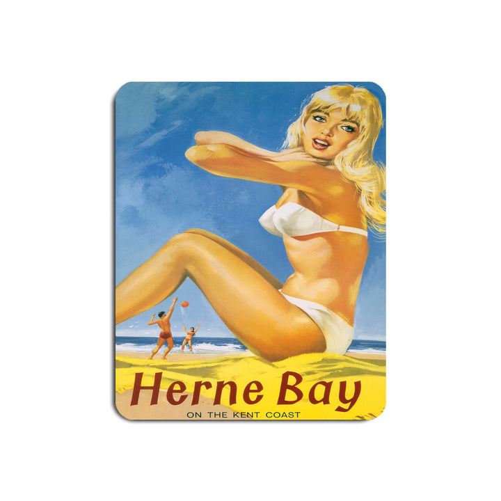Herne Bay Girl in White Bikini - Mouse Mat