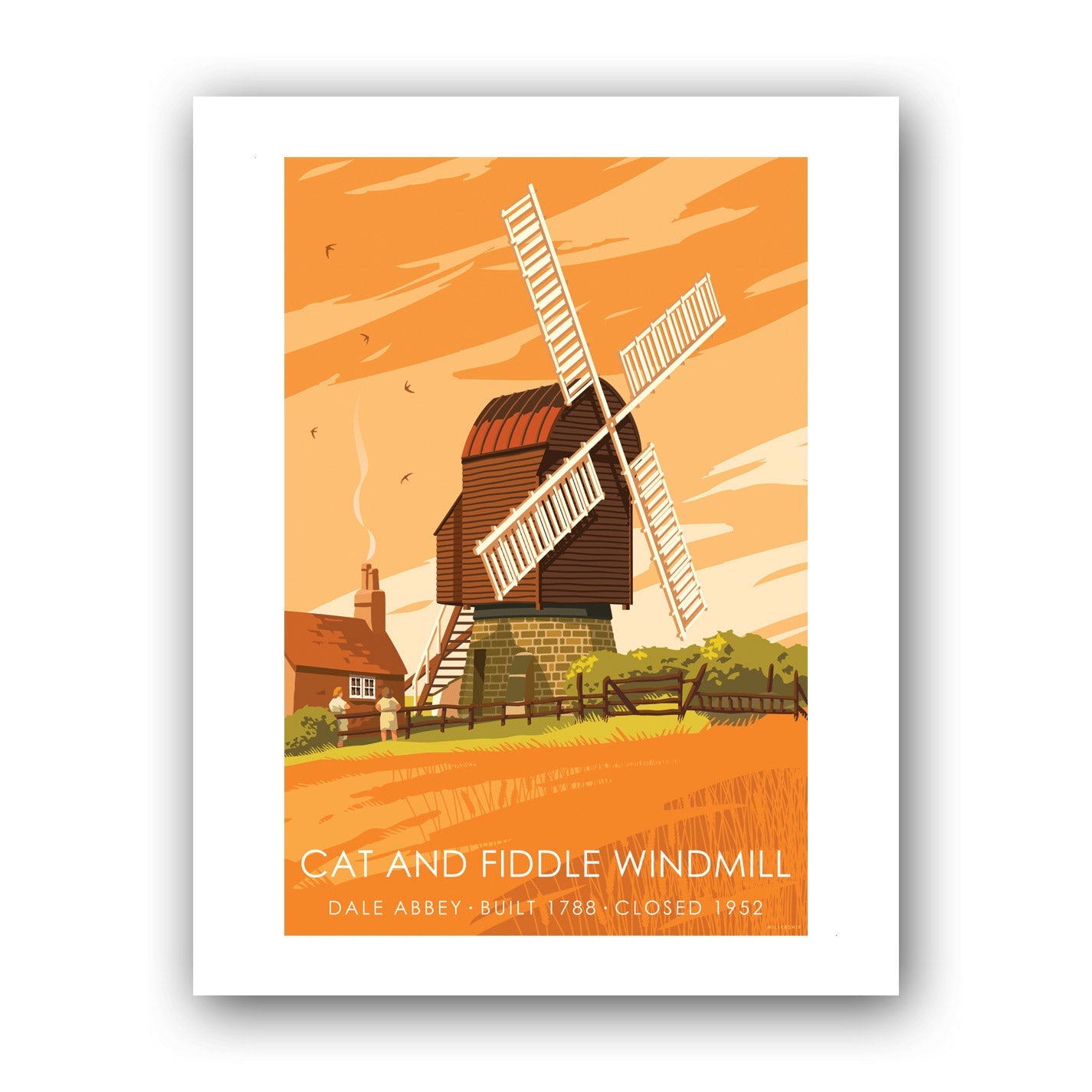 Cat And Fiddle Windmill Art Print Love Your Location