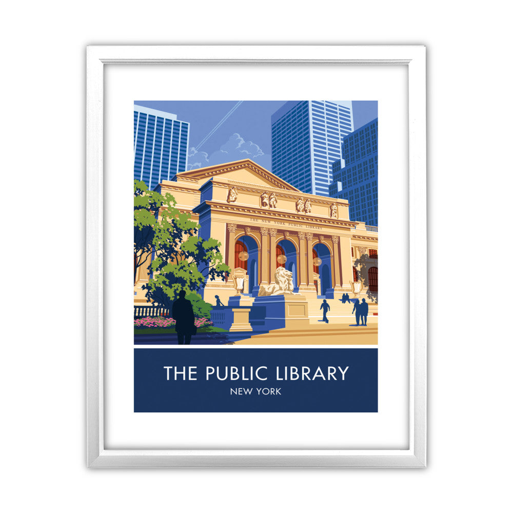 The Public Library, New York 11x14 Framed Print (White)