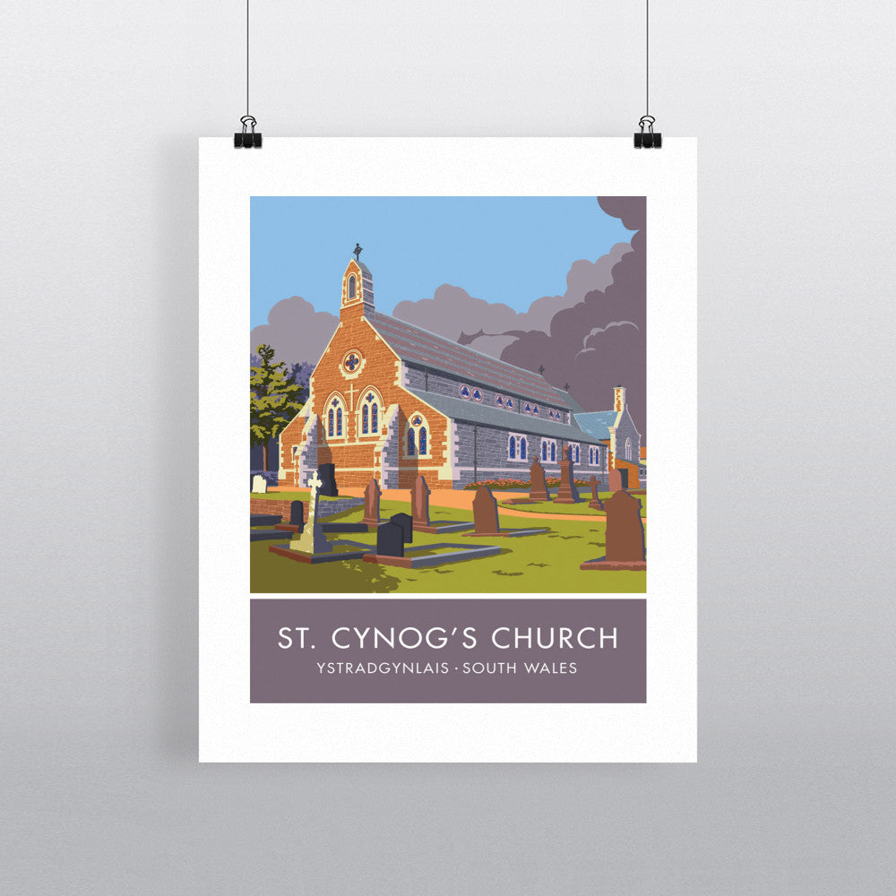 St Cynogs Church, Wales 11x14 Print