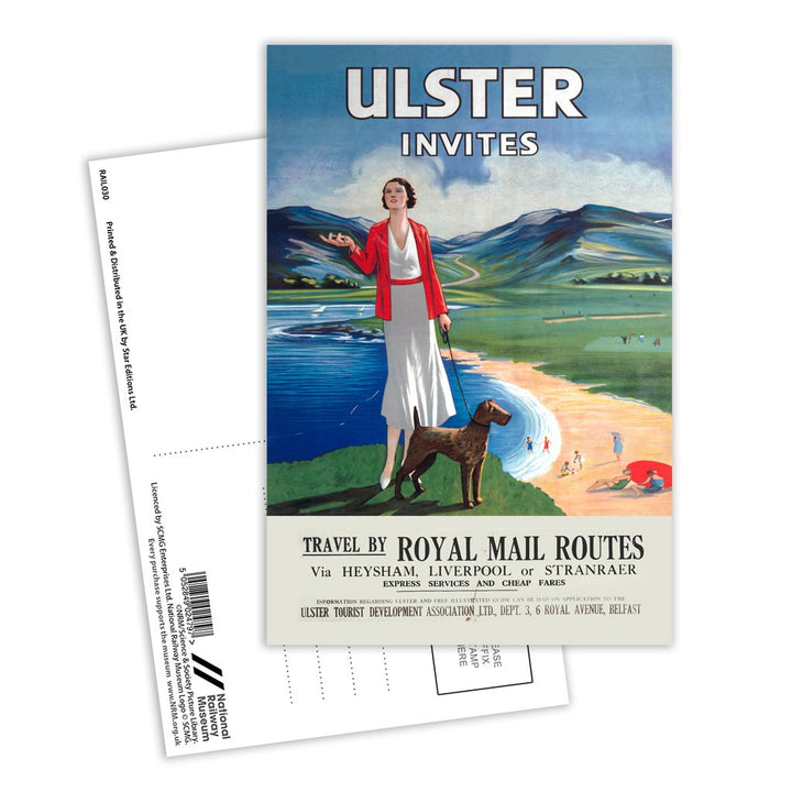 Ulster Invites, Travel by Royal Mail Routes Postcard Pack of 8