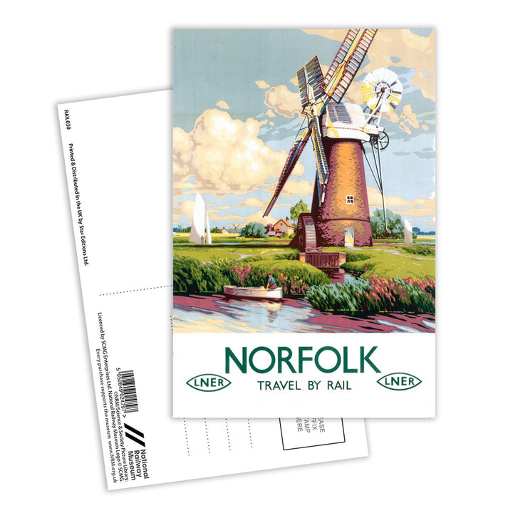 Norfolk Windmill Postcard Pack of 8