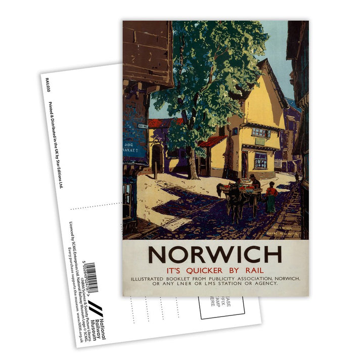 Norwich Horse and Cart Postcard Pack of 8