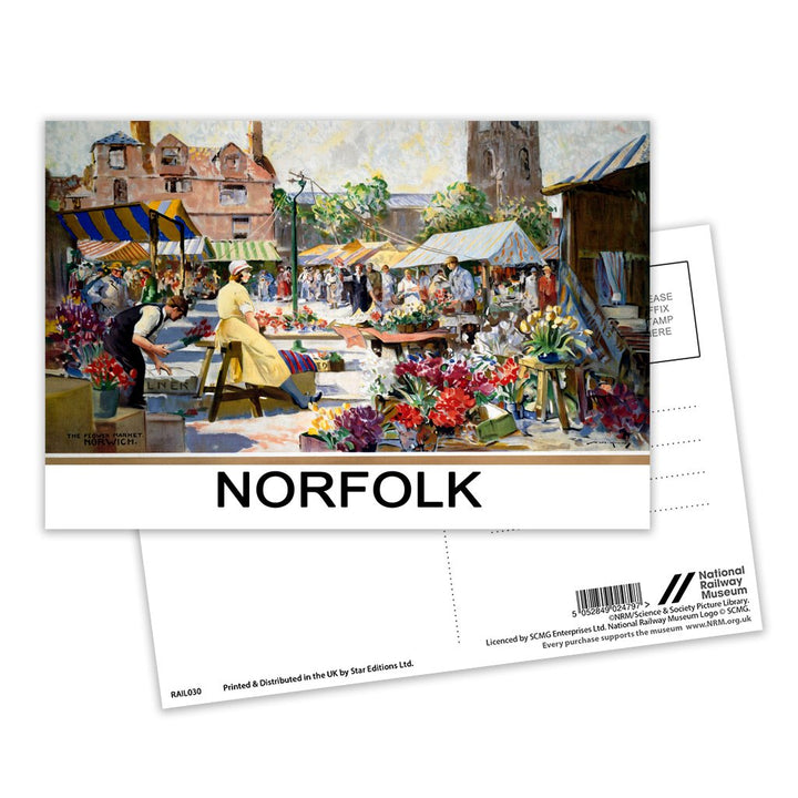 Norfolk Market Postcard Pack of 8