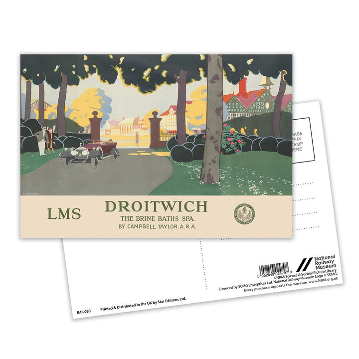 Droitwich, Natural Brine Baths Spa Postcard Pack of 8