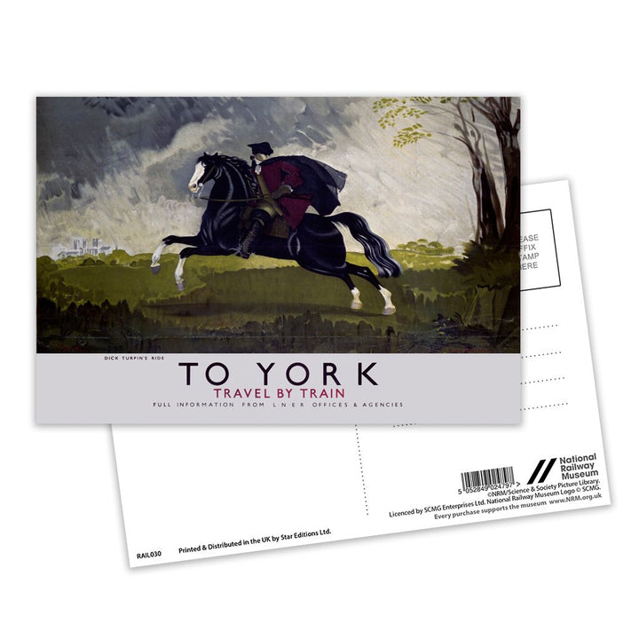 To York - Dick Turpin's Ride Postcard Pack of 8