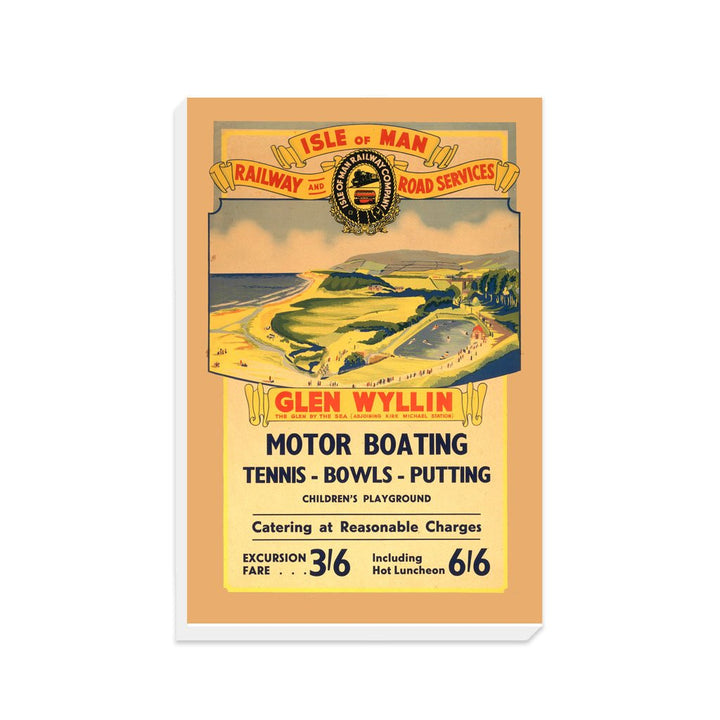 Isle of Man - Glen Wyllin Motor Boating - Canvas