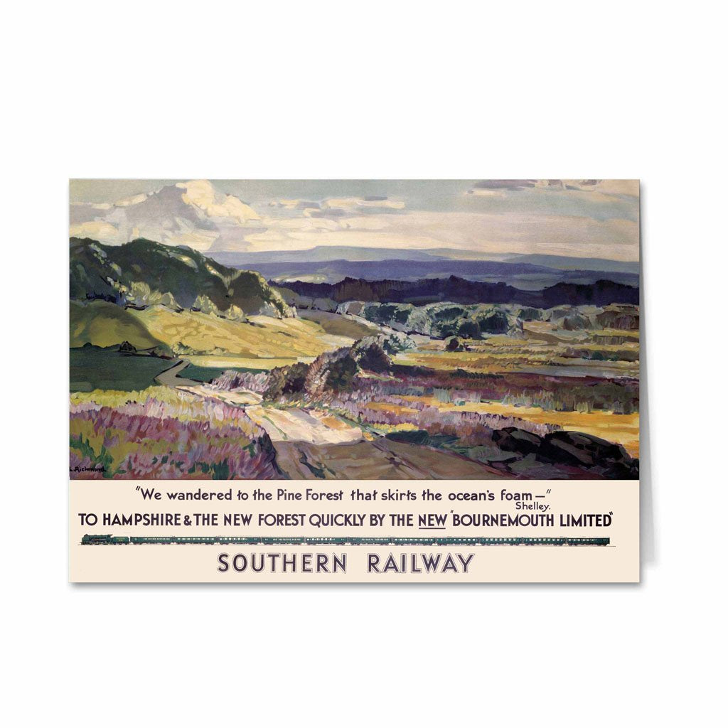 Southern Railway Hampshire, New Forest, Bournemouth Greeting Card