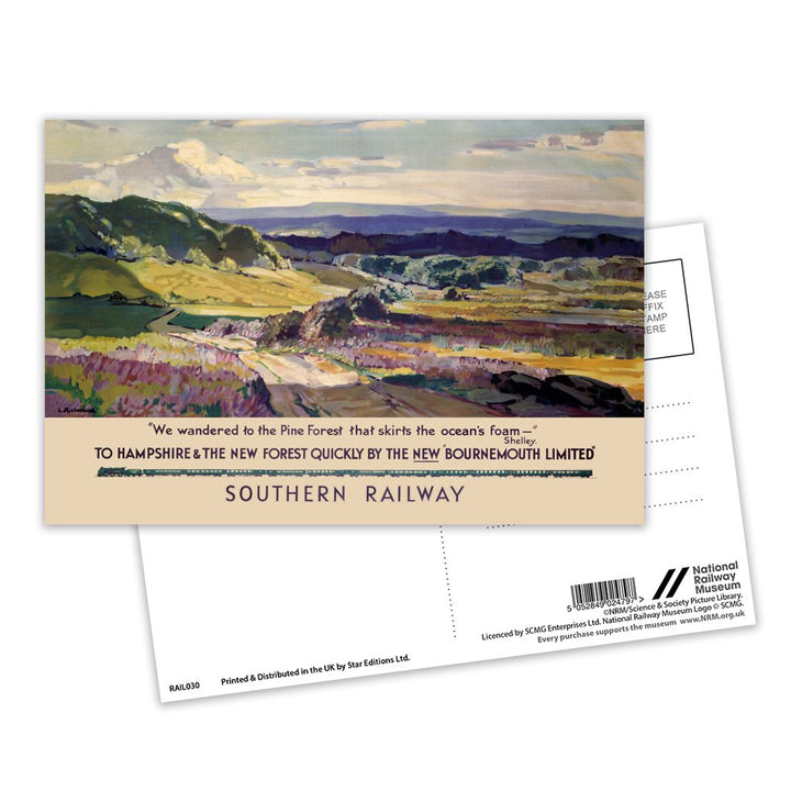 Southern Railway Hampshire, New Forest, Bournemouth Postcard Pack of 8