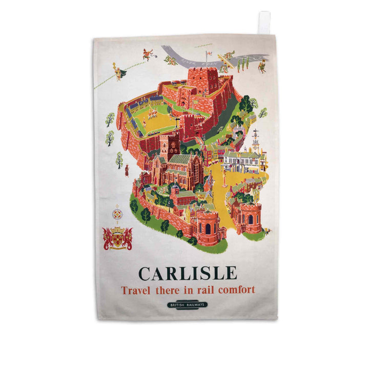 Carlisle, Travel in Rail Comfort - Tea Towel