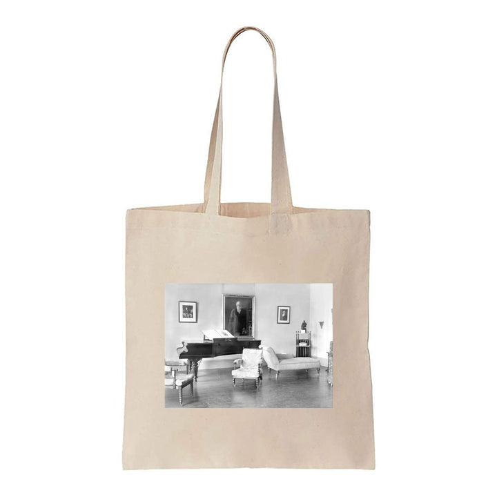 Black and White Piano and Armchairs - Canvas Tote Bag