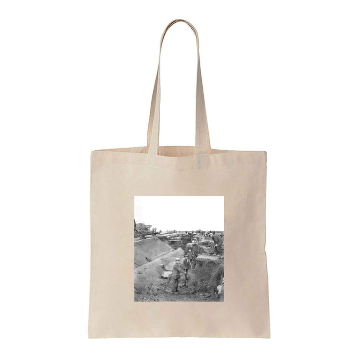 Black and White Construction Site - Canvas Tote Bag