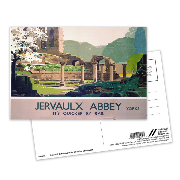 Jervaulx Abbey - Yorkshire LNER Postcard Pack of 8