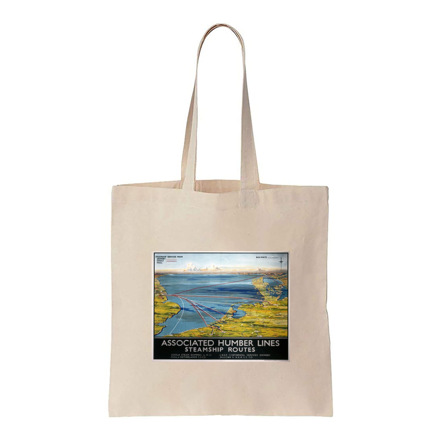 Associated Humber Lines, Steam Routes - Goole, Hull, Grimsby - Canvas Tote Bag
