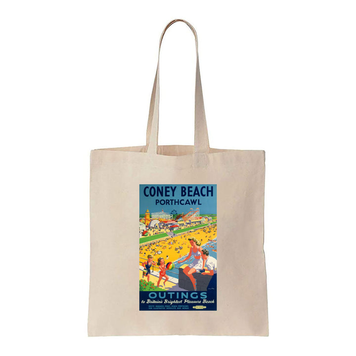 Coney Beach Porthcawl - Outings to Britain's Brightest Pleasure Beach - Canvas Tote Bag