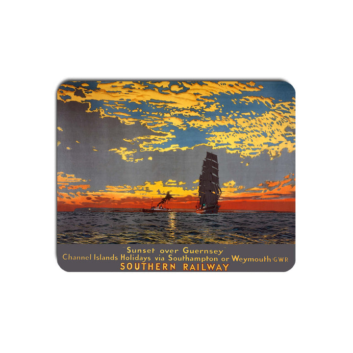Sunset over Guernsey - Southern Railway - Mouse Mat