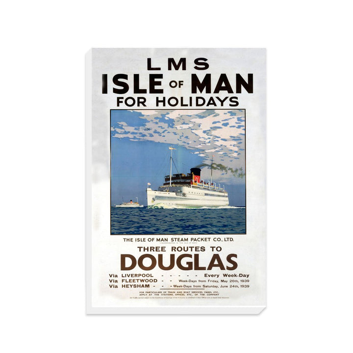 Isle Of Man For Holidays - Steam Packet, Routes to Douglas - Canvas