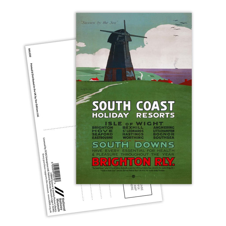 South Coast Holiday Resorts - Sussex by the Sea Postcard Pack of 8