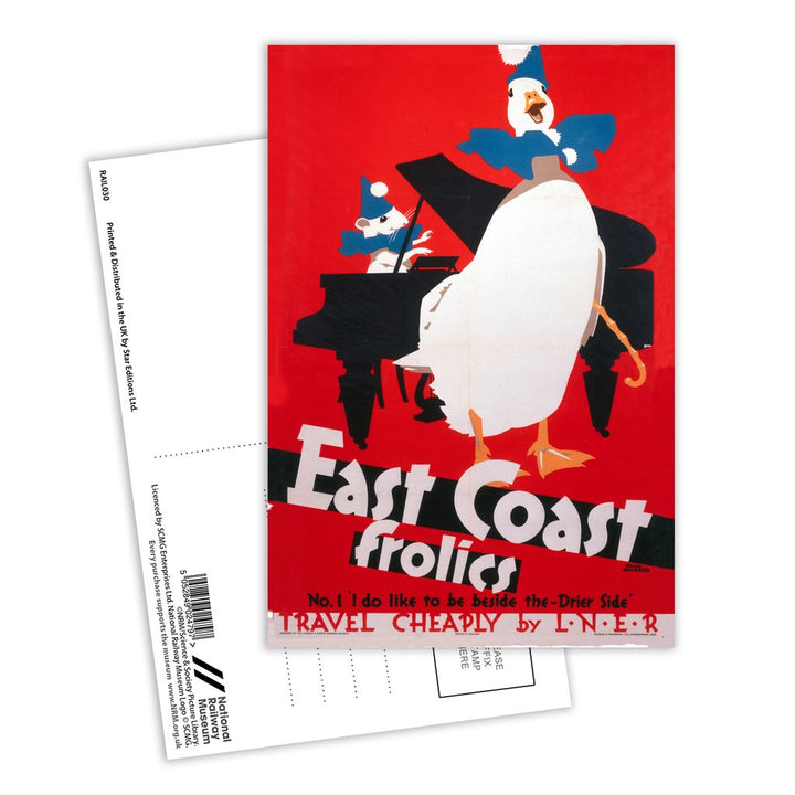 East Coast Frolics No 1 Postcard Pack of 8