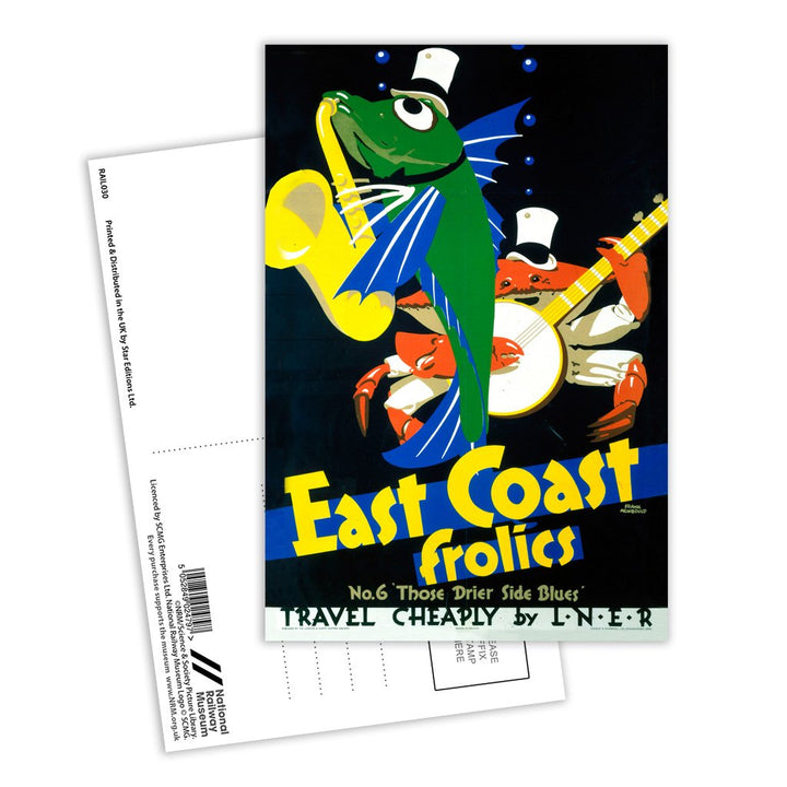 East Coast Frolics No 6 Postcard Pack of 8