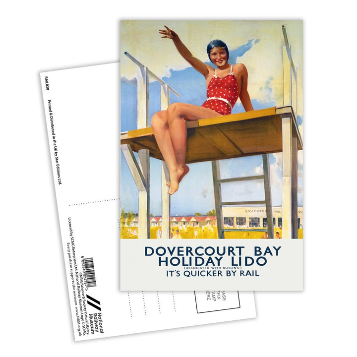 Dovercourt bay holiday lido Postcard Pack of 8