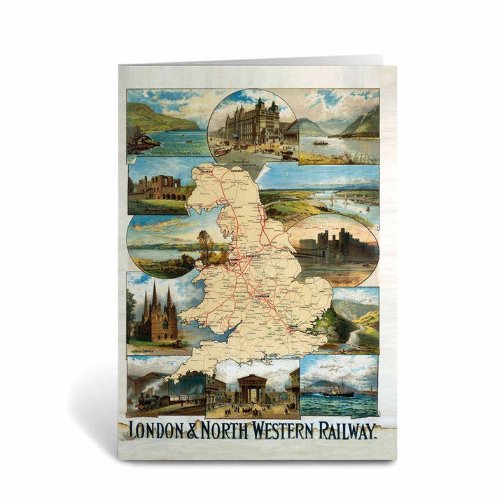 London and North Western Railway Map Greeting Card