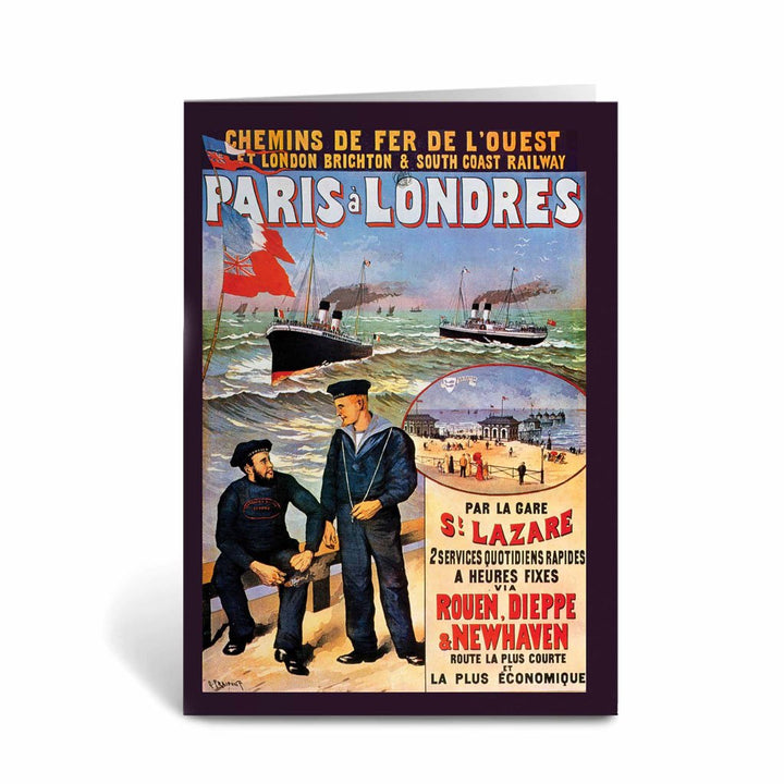 Paris a Londres - Sailors par la gare Greeting Card
