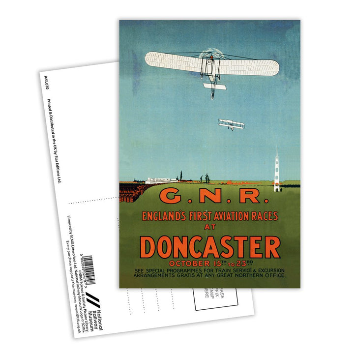 Englands First Aviation Races at Doncaster - GNR Postcard Pack of 8