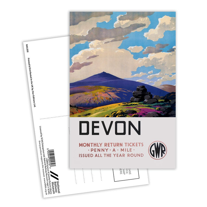 Devon - penny-a-mile Postcard Pack of 8