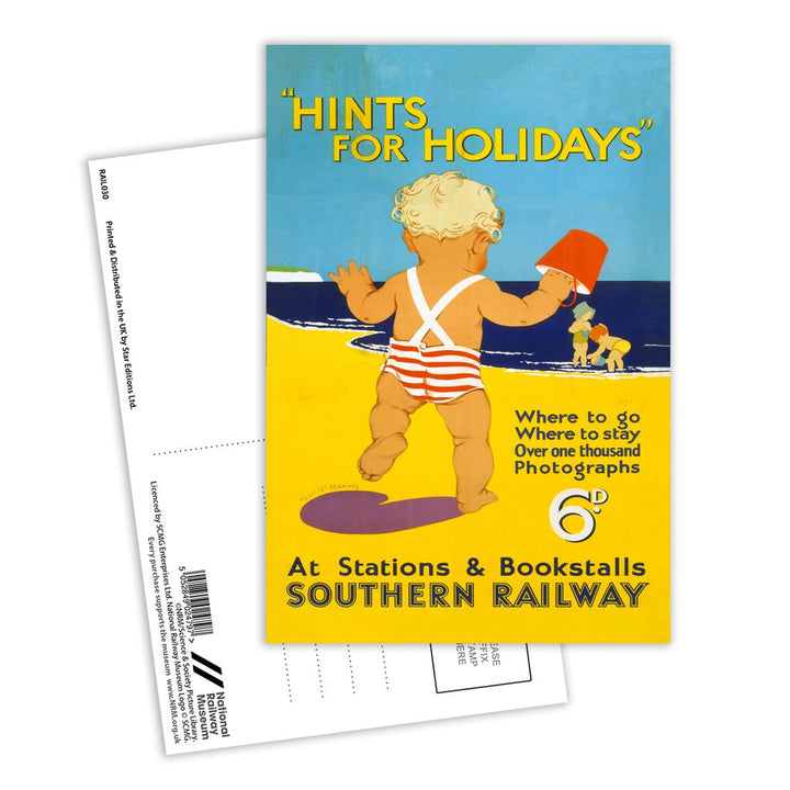 Hints for Holidays by Southern Railway Postcard Pack of 8