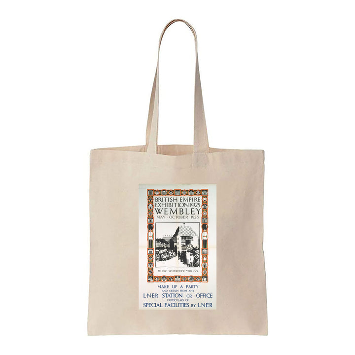 British Empire Exhibition 1925 Wembley - Music wherever you go - Canvas Tote Bag