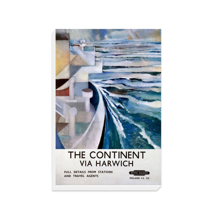 The Continent - Via Harwich British Railways - Canvas