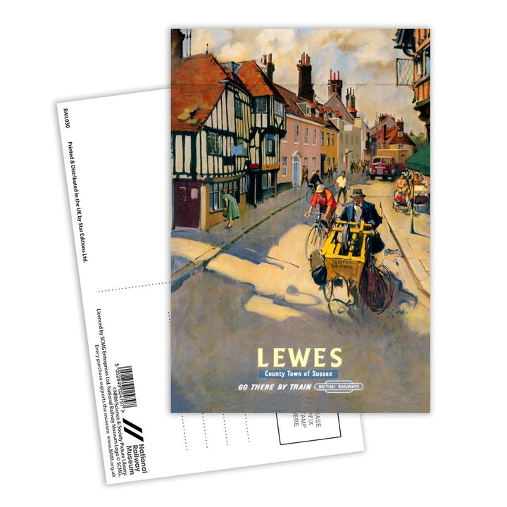 Lewes, County Town of Sussex - British Railways Postcard Pack of 8