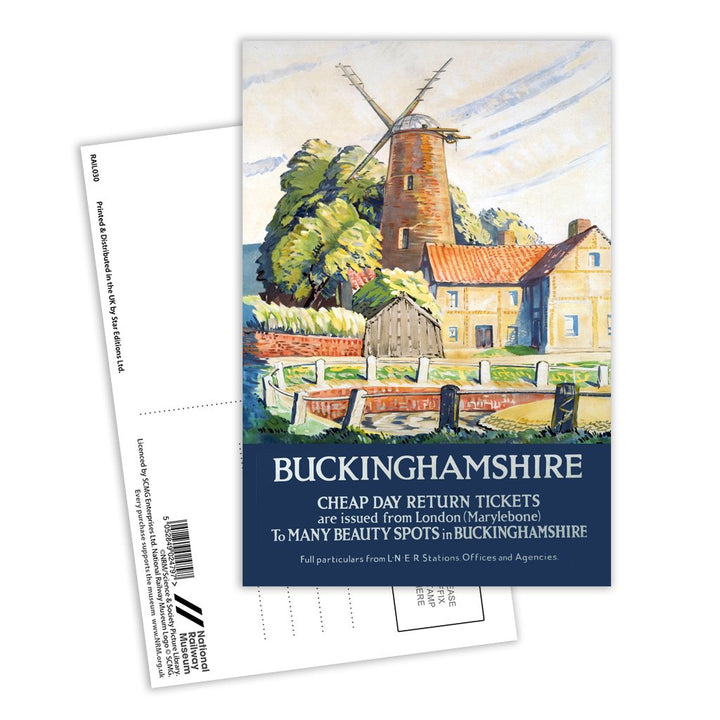 Buckinghamshire - Beauty Spots Windmill Postcard Pack of 8