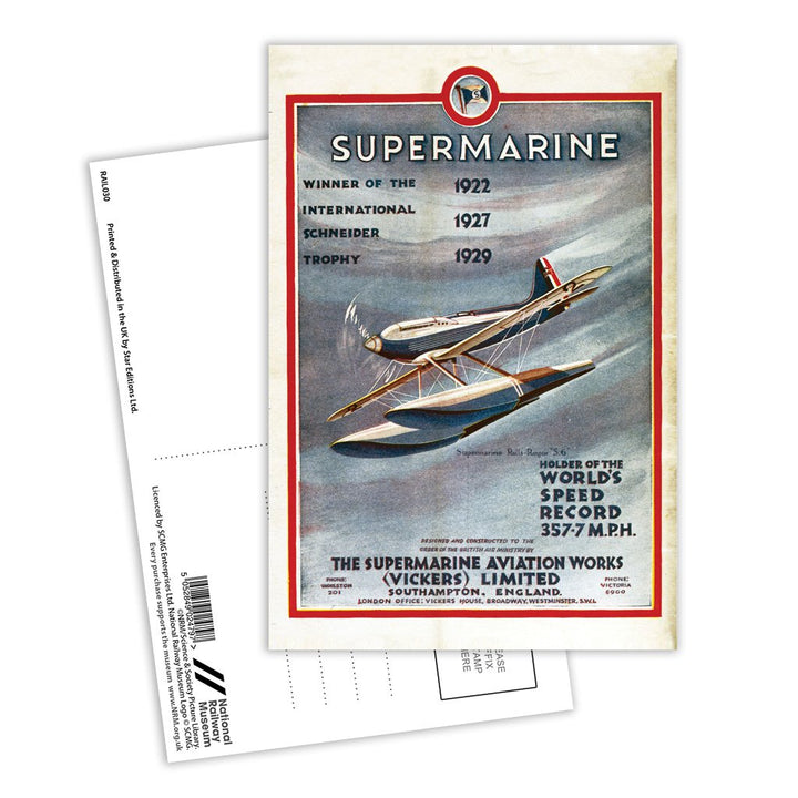 Supermarine - Winner of the International Schneider Trophy Postcard Pack of 8