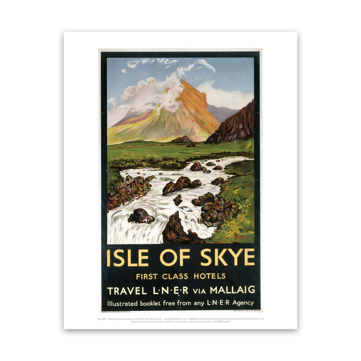 Isle of Skye - First Class Hotels by LNER and Mallaig Art Print