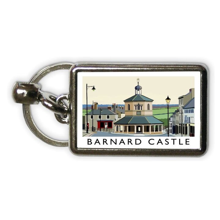 Barnard Castle, Co Durham Metal Keyring