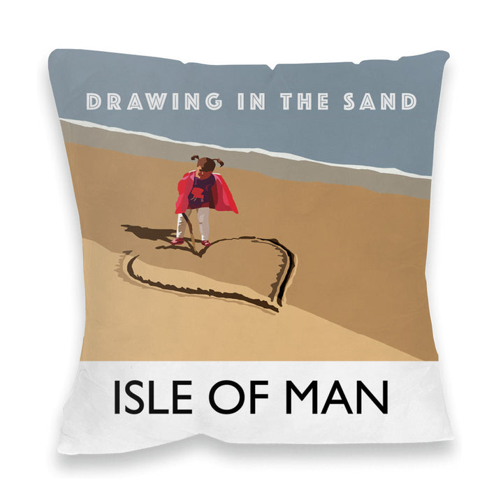Drawing In The Sand, Isle of Man Fibre Filled Cushion