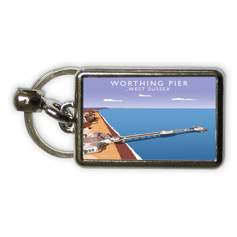 Worthing Pier, West Sussex Metal Keyring