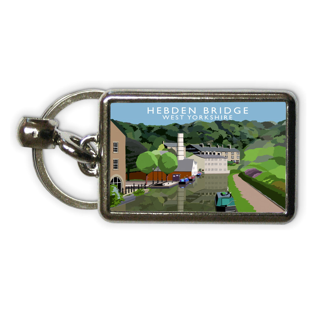 Hebden Bridge, West Yorkshire Metal Keyring