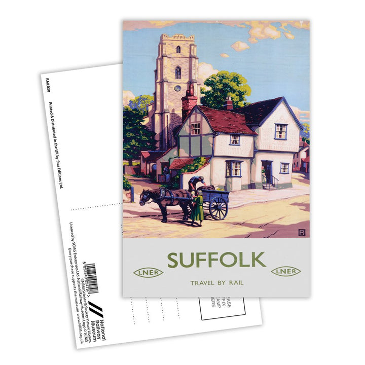 Suffolk Travel By Rail LNER Postcard Pack of 8