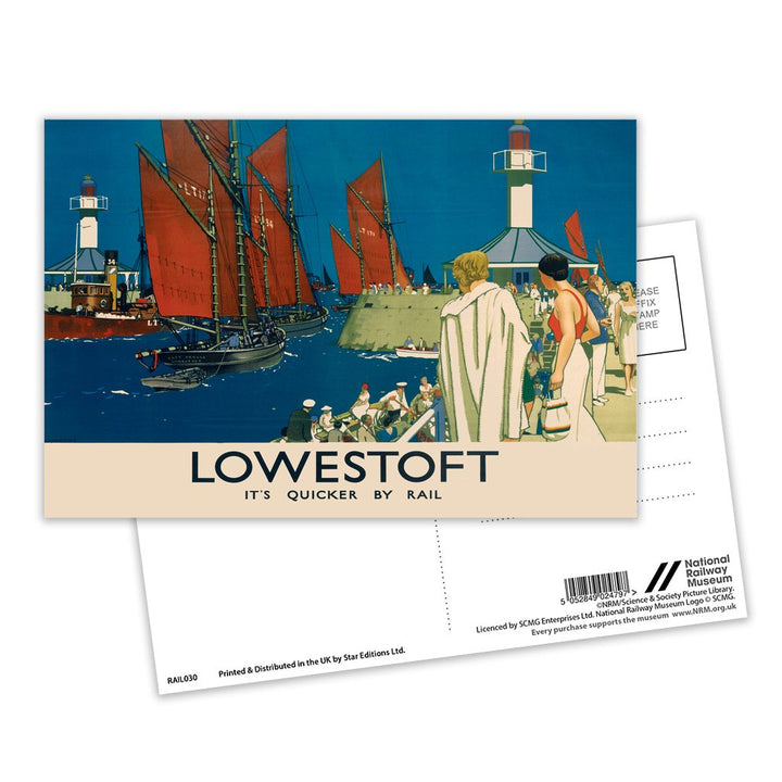 Lowestoft - It's Quicker By Rail Postcard Pack of 8