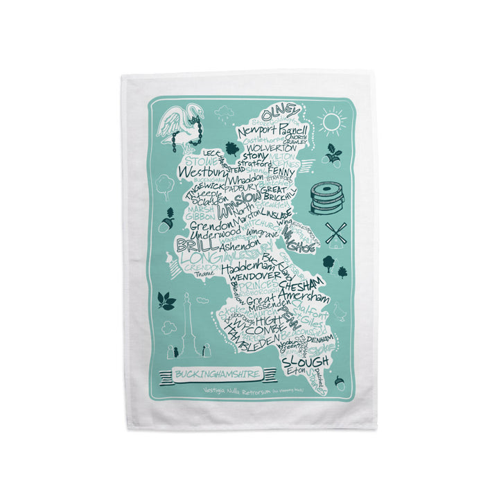 County Map of Buckinghamshire, Tea Towel